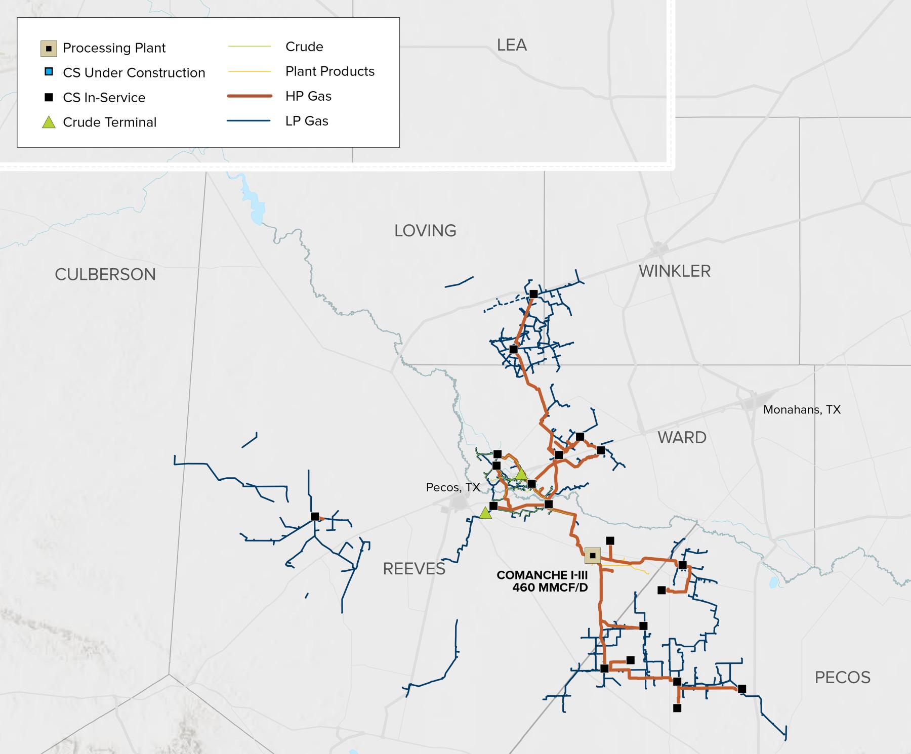 Map of Delaware Basin operations