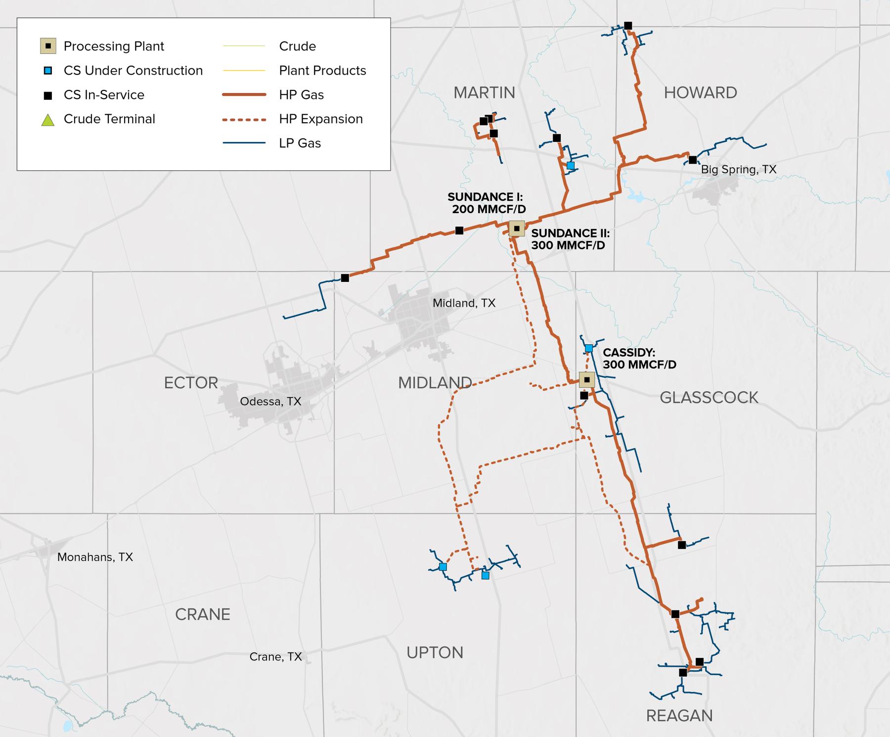 Map of Midland Basin operations