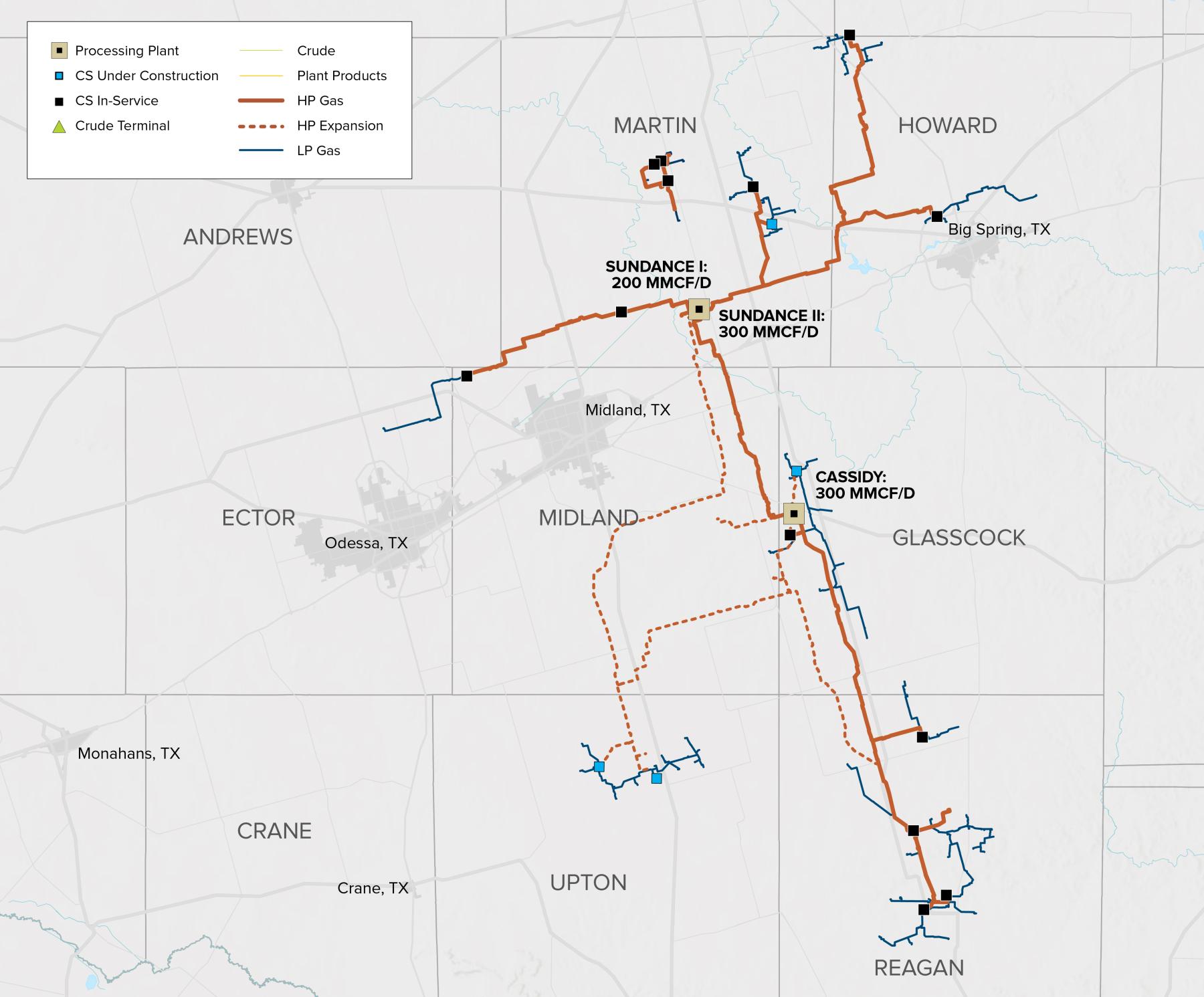 Map of Midland Basin operations